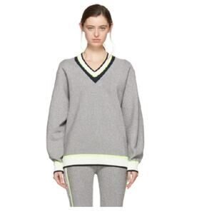 Opening Ceremony Silver Disco Sport Cable Neck Sweater In Silver Multi Small